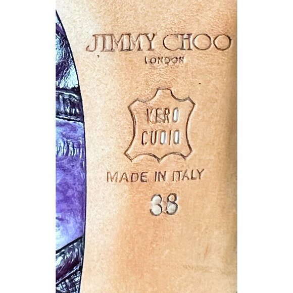 JIMMY Choo Eel Open Toe Pumps Stilettos Heels sz(7.5) - Picture 10 of 12